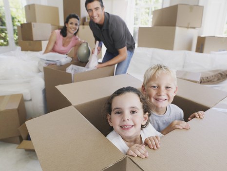 Packing boxes and protective materials prepared for a Knightsbridge home move
