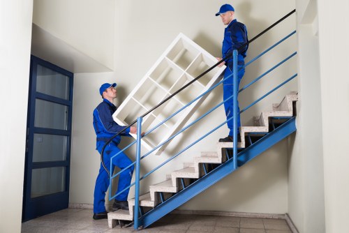 Moving furniture from a Knightsbridge apartment building