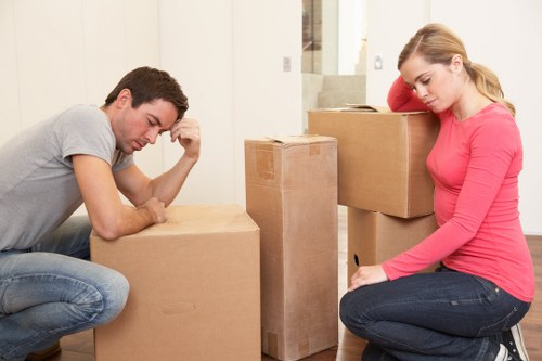 Packed boxes and furniture ready for same day removals in a Knightsbridge flat