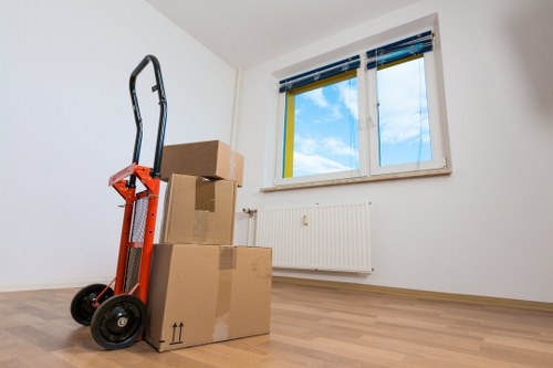 Careful loading of office equipment during a local relocation