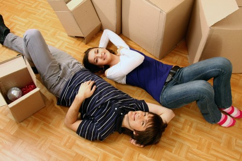 Professional movers handling a luxury apartment move in Knightsbridge